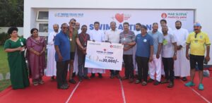 ലോകഹൃദയ ദിനാഘോഷങ്ങളുടെ ഭാഗമായുള്ള സ്വിം-എ-തോൺ നീന്തൽ റിലേ മത്സരം പാലായിൽ ആവേശമായി